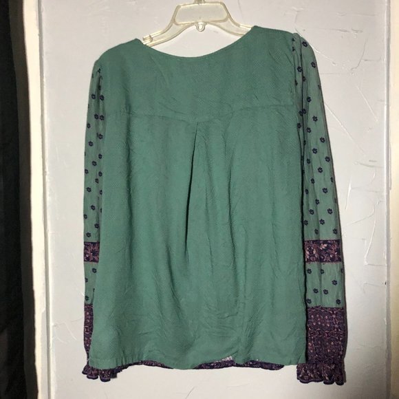 Vintage America Size L Floral Long Sleeve Pullover - Picture 2 of 5